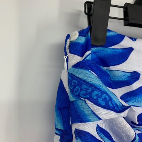 HT 360 Collective Skirt Blue Banana Print Maxi Tie Waist High Waist - Picture 12 of 16